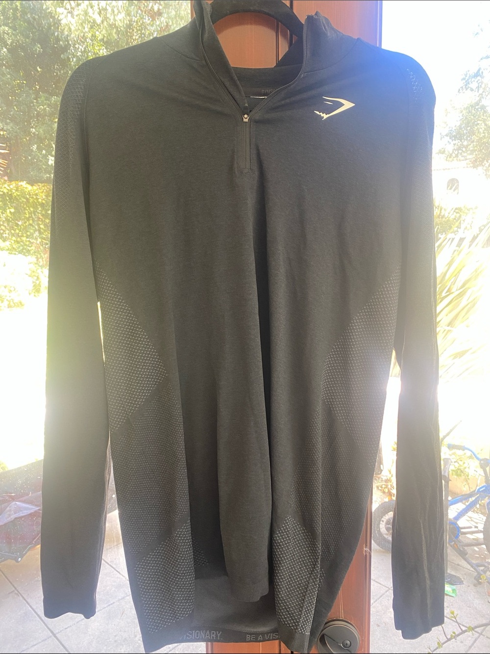 Gymshark Black Men's Long Sleeve Quarter-Zip Performance Top